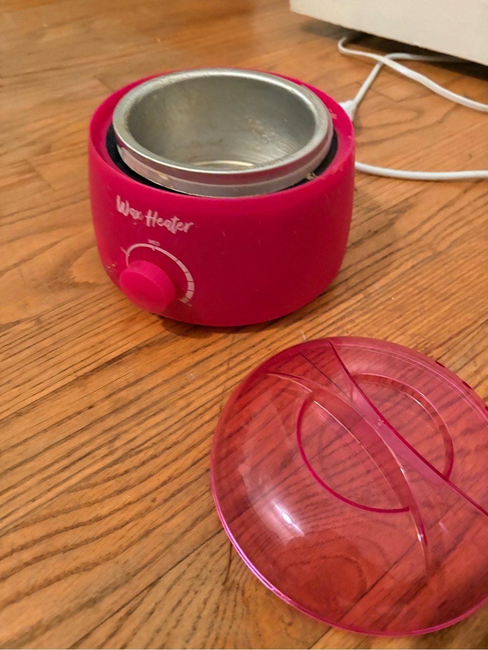 Pink Electric Wax Warmer with Clear Pink Lid